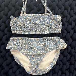 Mini Boden Blue and White Bikini Set